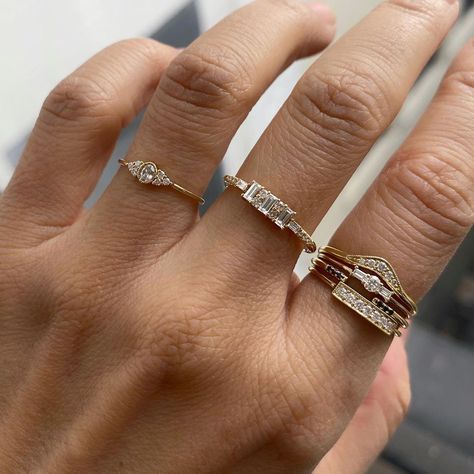 Jennie Kwon Fine Jewelry on Instagram: “Delicate whispers of beauty on the finger.  Handmade with love and care.” Jennie Kwon Ring, Jennie Kwon, Unique Handcrafted Jewelry, Gold Rings Simple, Quiet Luxury, Stacked Jewelry, Rings Simple, Handmade With Love, Cute Jewelry