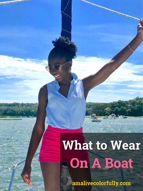 Here's a cute and awesome idea for what to wear on a boat. Click this link to go to a preppy/nautical theme boat outfit that's great for casual sailing in the summer. Add a denim jacket on top of this striped shirt and high-waisted shorts if it's chilly, keeping this boat outfit in tact! Boat Ride Outfit Summer Casual, Boat Outfits Women, Boat Attire Women Summer, Boat Cruise Outfit Black Women, Boat Outfit Women Casual, Boat Ride Outfit Summer, Boat Tour Outfit, Boat Outfit Women Summer, Boat Outfit Women