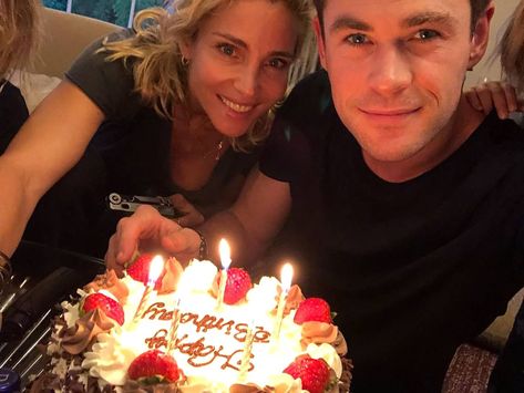 Chris Hemsworth Birthday, Flaming Candle, Ninja Training, Hemsworth Brothers, Cutest Couples, Chris Hemsworth Thor, Josh Brolin, Elsa Pataky, 35th Birthday