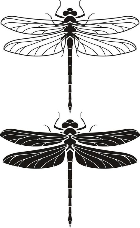 Dragonfly silhouette icons set. Vector Illustrations. Dragonfly Silhouette, Bird Nests Art, Dragonfly Illustration, Visual Learner, Bee Hummingbird, Bigfoot Art, Nest Art, Dragonfly Tattoo Design, Dragonfly Art