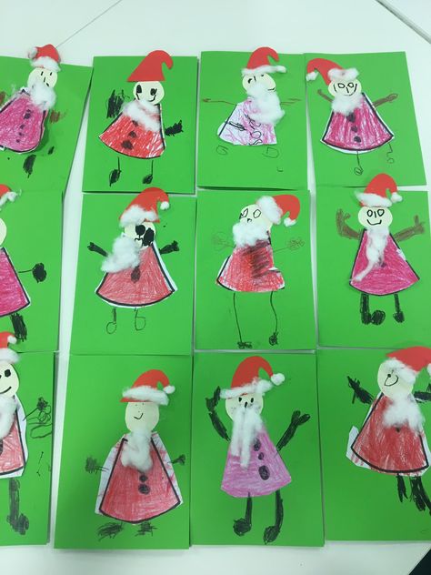 Christmas Cards Year 1, Father Christmas Cards, Early Years Christmas Cards, Eyfs Christmas Cards, Christmas Cards Eyfs, Eyfs Christmas Cards Ideas, Crafts Eyfs, Christmas Eyfs, Eyfs Christmas