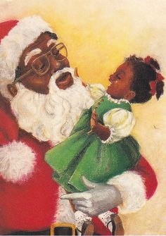 Is That The Black Santa Claus? | Christmas from Jet Magazine! | 3CHICSPOLITICO Santa Wallpaper, Black Christmas Cards, Vintage Christmas Images, Black Santa, Black Christmas, Vintage Christmas Cards, African American Art, Father Christmas, Christmas In July