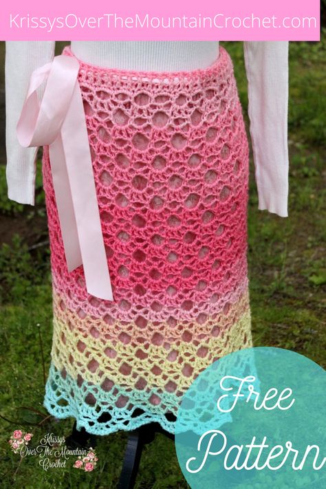 Quick and easy! This crochet skirt pattern will show you how to make this lace skirt using mandala yarn. #crochetpattern #freecrochetpattern #mandalayarn Crocheted Skirts Pattern Free, Free Crochet Skirt Patterns, Crochet Maxi Skirt Pattern Free, Crochet Skirt Pattern Free, Mountain Crochet, Crochet Totoro, Dress Pattern Free, Skirt Pattern Free, Mandala Yarn