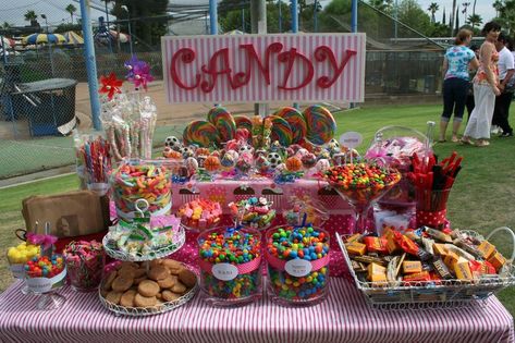 Candy Buffet Tables Ideas, Candy Land Candy Table, Candyland Candy Bar, Candy Table Ideas Birthday, Colorful Candy Buffet, Colorful Candy Bar, Buffet Dessert, Candy Themed Party, Candy Land Birthday Party