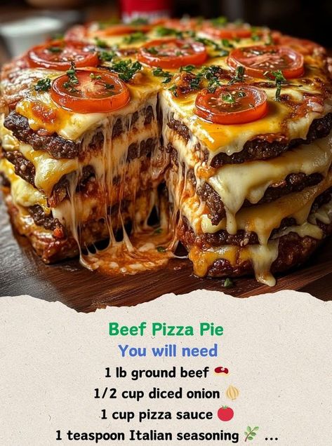 Alexander's Recipes Pizza Pie Recipe, Beef Pizza, Hamburger Pizza, Breaded Shrimp, Homemade Cooking, Hamburger Recipes, Pizza Pie, Fried Rice Recipe, Toast Recipes