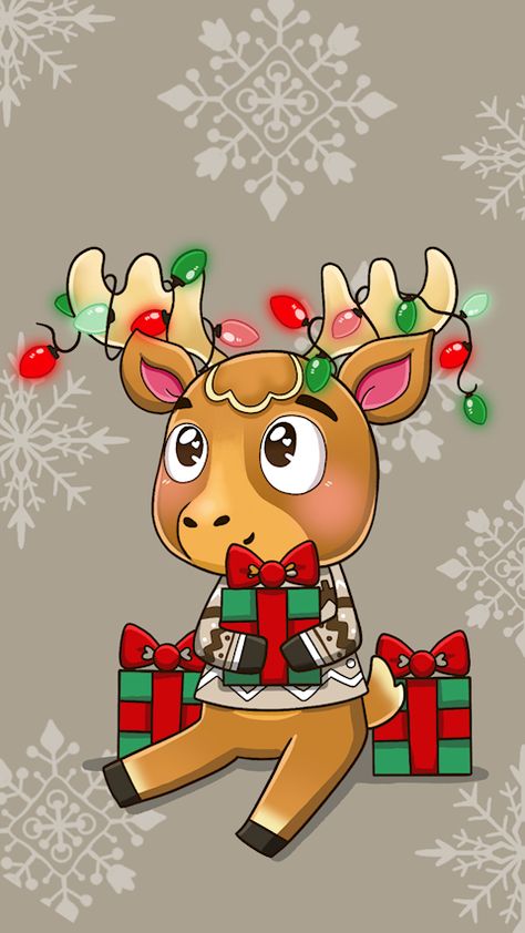 Animal Crossing Christmas Wallpaper, Erik Animal Crossing, Ac Wallpaper, Free Art Download, Acnh Christmas, Acnh Villagers, Winter Artwork, Leaf Animals, Animal Crossing Funny