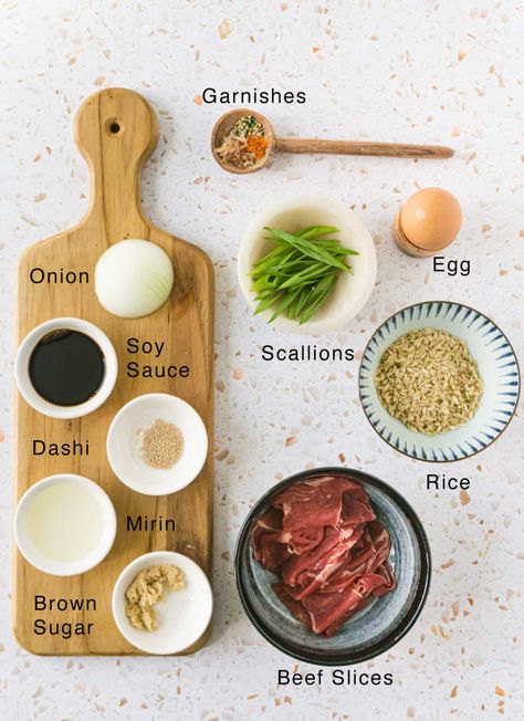 Gyudon Yoshinoya Beef Bowl Recipe - Fitsian Food Life Beef Gyudon Recipe Japanese Food, Nandos Boujee Bowl Recipe, Japanese Beef Bowl Recipe, Pork Gyudon Recipe, Gyu Don Recipe, Gyudon Rice Bowls, Gyudon Recipe Beef, Donburi Sauce, Yoshinoya Beef Bowl Recipe