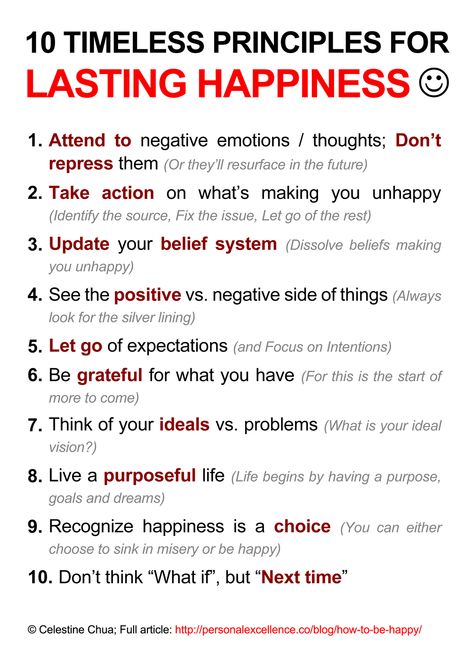 Maybe obvious, but not always easy to achieve.  Article with these points to ponder :: http://personalexcellence.co/blog/how-to-be-happy/  #thought Negative Emotions, Happy Thoughts, Good Advice, Positive Thoughts, The Words, Great Quotes, Positive Thinking, Be Happy, Happy Life