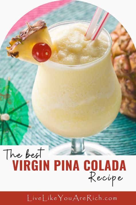 Best Pina Colada Recipe Non Alcoholic, Pina Colada Smoothie Non Alcoholic, Pina Colada Drinks Non Alcoholic, Frozen Pina Colada Recipe Non Alcoholic, Nonalcoholic Pina Colada Recipe, How To Make A Pina Colada Virgin, Best Pina Colada Recipe Frozen, Easy Virgin Pina Colada Recipe, Virgin Pina Colada Smoothie Recipes