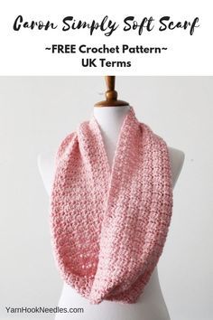 Crochet Scarf Pattern Free Easy, Crochet Infinity Scarf Free Pattern, Crochet Infinity Scarf Pattern, Crochet Cowl Free Pattern, One Skein Crochet, Bookmark Crochet, Crochet Scarf Pattern, Infinity Scarf Pattern, Crochet Cowl Pattern