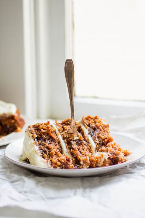 Pappas Family Carrot Cake: full of dates, coconut, raisins and pineapple, this loaded carrot cake is the cake that converted me into loving carrot cake! // The Pancake Princess Best Carrot Cake Recipe From Scratch, Amazing Carrot Cake Recipe, Carrot Cake Recipe From Scratch, Spring Sweets, Pancake Princess, Best Carrot Cake Recipe, Cake Recipe From Scratch, Carrot Cake With Pineapple, Cake Carrot