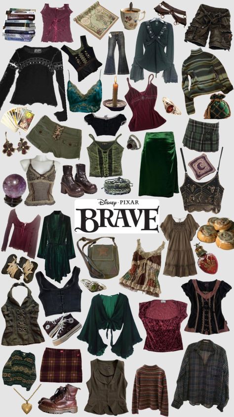 #brave #disney #merida #green #magic #grunge #fancy #movies #disneyaesthetic #disneymovie Merida Inspired Outfits, Merida Outfit, Brave Disney, Disney Merida, Brown Jumpers, Merida Brave, Green Magic, Disney Bound Outfits, Disney Inspired Outfits