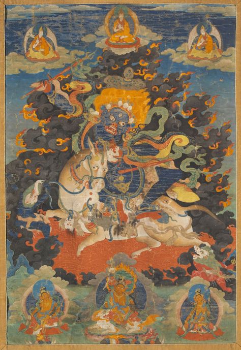 Palden Lhamo Tibetan Illustration, Palden Lhamo, Thangka Art, Buddha Artwork, Religion And Spirituality, Ancient Paintings, Kathmandu Valley, Mughal Art, Thangka Painting