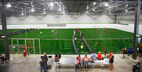 Indoor Soccer Field Design, Indoor Soccer Field, Pitch Ideas, Soccer Center, Athletic Center, Gym Design Interior, Indoor Soccer, Community Park, Sports Complex