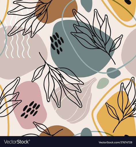 Boho Pattern Design, Abstract Organic Shapes, Digital Pattern Design, Boho Texture, Doodle Background, Print Design Art, Organic Pattern, Plant Pattern, Abstract Line Art