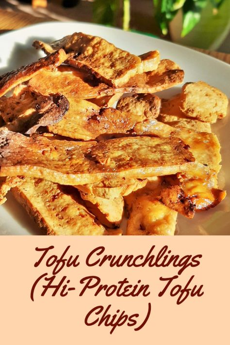 Tofu Chips, Tofu Snacks, Vegan Protein Options, Tofu Protein, Vegan Chips, Favorite Christmas Desserts, Tofu Recipes Vegan, Protein Chips, Plant Based Snacks