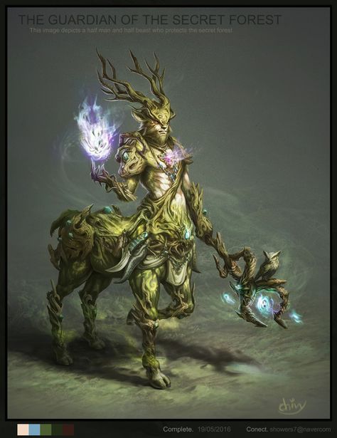 Forest Guardian, Forest God, Painting School, Secret Forest, Beast Creature, Half Man, Fantasy Forest, Alien Concept Art, Forest Creatures