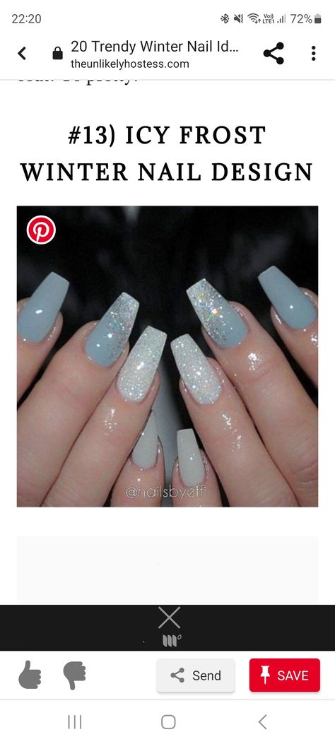 Ice Themed Nails, Ice Blue Nails Winter Glitter, Ice Blue Christmas Nails, Winter Ice Nails, Ice Blue Nails Winter Snow Queen, Icy Nails Winter, Iced Nails, Ice Blue Nails Winter, Winter Themed Nails