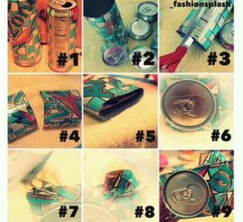 How to make an Arizona tea camera! Arizona Cans Diy, Arizona Tea Can, Lauren Burch, Soda Can Flowers, Pop Can Crafts, Reuse Crafts, Coke Can, Tea Crafts, Monster Crafts