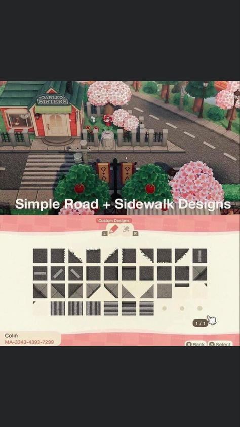 Acnh Paths Designs Sidewalk, City Core Path Acnh, Street Path Code Animal Crossing, Acnh City Street Design Code, Acnh Citycore Path, Acnh Towncore Path Codes, Animal Crossing Collin Path, Animal Crossing Gray Brick Path, Acnh Road Paths Designs