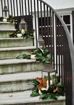 Southern Wedding Flowers, Wedding Staircase, Simple Holiday Decor, 2023 Ideas, How To Dress For A Wedding, Magnolia Wedding, Rustic Wedding Decorations, Staircase Decor, Romantic Candles