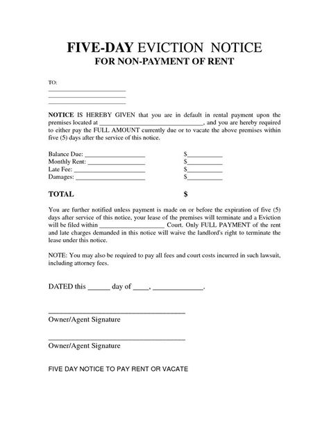 5 Day Eviction Notice - Free Printable Documents | Eviction notice, Being a landlord, Rental agreement templates Late Rent Notice, Roommate Contract, Roommate Agreement, Legal Assistant, Effective Management, Real Estate Forms, Legal Letter, Eviction Notice, Rental Agreement Templates