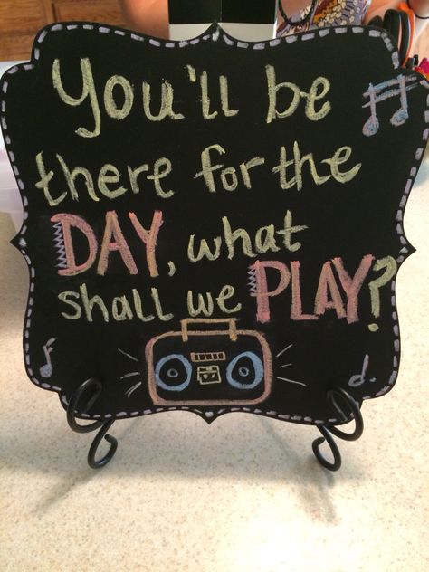 Song request chalk board for engagement parties and bridal showers! #wedding Lover Themed Engagement Party, Engagement Party Activity Ideas, Engagement Party Playlist, Engagement Party Ideas Games, Brunch Themed Engagement Party, Funny Bridal Shower Themes, Wedding Game Ideas Activities, March Engagement Party, Engagement Party Game Ideas