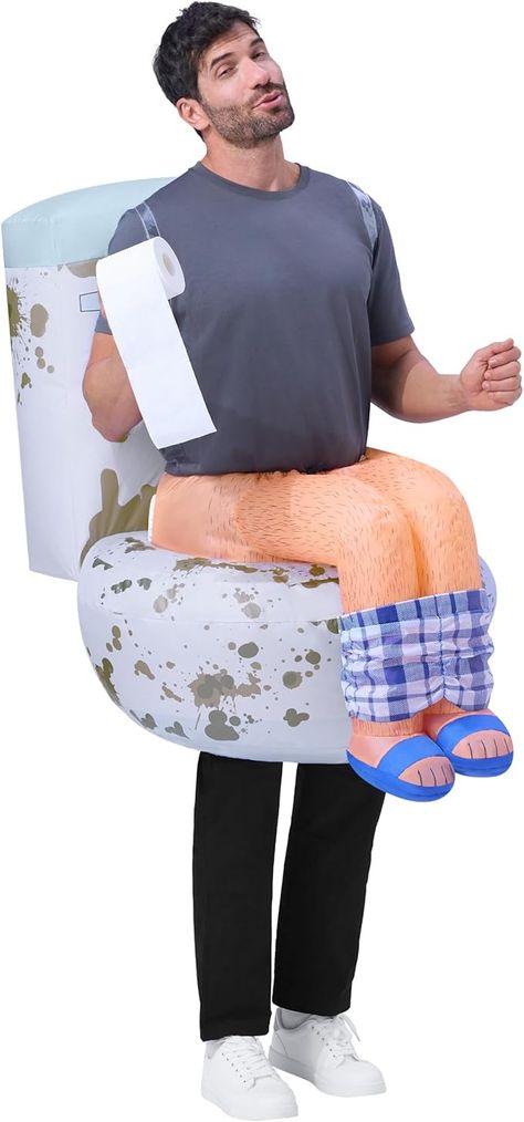 Amazon.com: Spooktacular Creations Adults Inflatable Costumes, Sitting on a Toilet Inflatable Costume, Funny Blow Up Costumes for Halloween Costume Cosplay Themed Parties : Clothing, Shoes & Jewelry Skibidi Toilet Halloween Costume, Dad Halloween Costumes, Toilet Costume, Blow Up Costumes, Costumes For Halloween, Inflatable Costumes, Up Costumes, Costume Cosplay, Adult Costumes