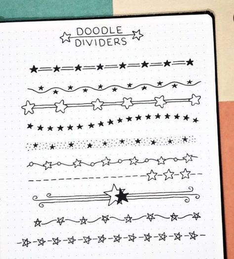 Doodle Dividers, Bullet Journal Dividers, Text Dividers, Doodle Borders, Bullet Journal Ideas Templates, Bulletin Journal Ideas, Bullet Journal Diy, Pretty Notes, Bullet Journal Notebook