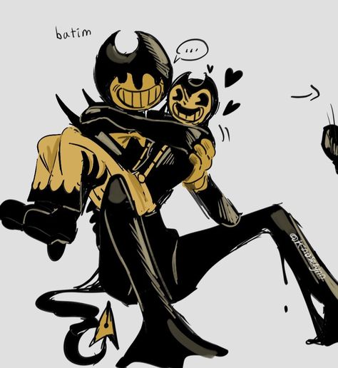 Twitter Sammy Batim Fanart, Norman Batim, Sammy Lawrence X Bendy, Sammy X Bendy, Bendy X Sammy, Batim Fanart, Sammy Lawrence, Ink Demon, Stick Figure Animation