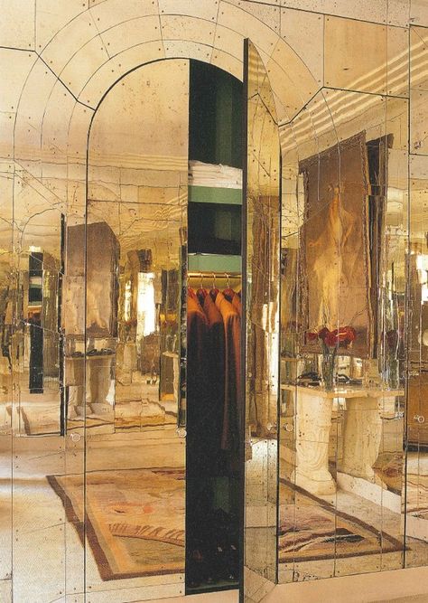 Mirrored wall Mirrored Walls, Architecture Antique, Architecture Restaurant, Mirror Room, Mirrored Wall, Hidden Door, Mirror Interior, A Mirror, Antique Mirror