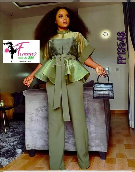 Classic Lady Outfits, Organza Top Outfit, Organza Top Styles, Organza Tops, Two Piece Outfits Pants, Curvy Casual Outfits, African Lace Styles, 2piece Outfits, Mode Kimono