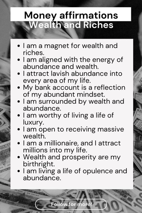 Prayer Money Financial Affirmations Law Of Attraction, Millionaire Manifestation, Abundance Frequency, Freedom Affirmations, Millionaire Affirmations, Wealth Consciousness, Financial Manifestation, Assumption Quotes, I Am A Magnet