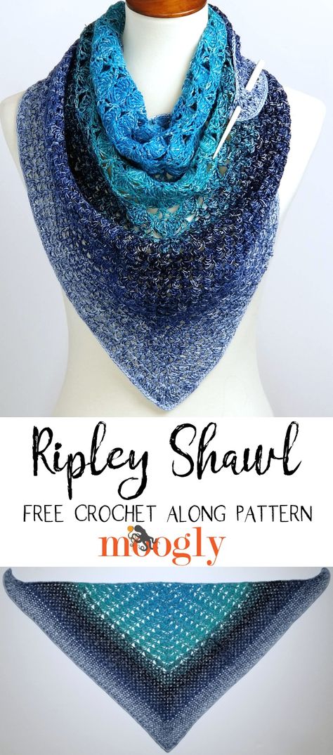 The Ripley Shawl is the Moogly Fall 2019 CAL pattern - using only one cake of Red Heart It's A Wrap Sprinkles! Here are the instructions for Part 1! #mooglycal #mooglyblog #freecrochet #freeshawlpatterns #ripleyshawl #yarnspirations #redheartyarns #cal Free Crochet Shawl Patterns, Crochet Shawl Patterns, Fall Crochet Patterns, Crochet Shawl Pattern Free, One Cake, Crochet Abbreviations, Crochet Shawls And Wraps, Shawl Patterns, Wrap Pattern