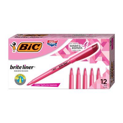 BIC Brite Liner Highlighter, Chisel Tip, Fluorescent Pink, 12ct. Aloe Vera Care, Office Documents, Pink Marker, Best Highlighter, Highlighter Set, Fun Organization, Highlighter Pen, Highlighters Markers, Pink Highlights