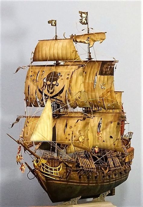 Trip Journal, Pirate Ship Model, Pirate Ship Art, Model Sailing Ships, Navi A Vela, Model Ship Building, Bateau Pirate, Pirate Ships, Old Sailing Ships