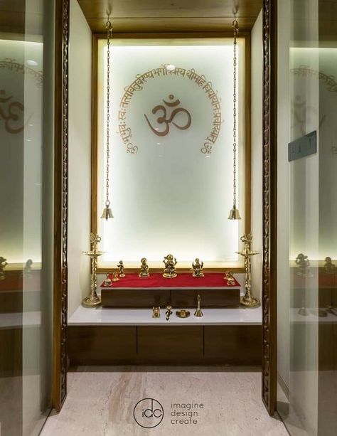 Pooja Room Luxury, Pooja Design Modern, Latest Pooja Room Designs, Temple Ideas, Pooja Unit, Pooja Door Design, Temple Design For Home, Interior Design Your Home, Bedroom Door Design