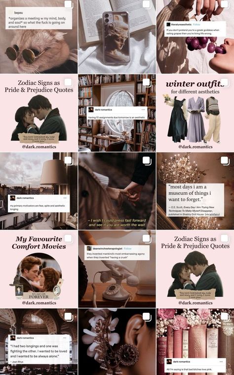 Dark Romantics - Dark Academia Instagram Account to Follow | Must-Follow Creator of the Week Dark Academia Instagram Feed, Cottagecore And Dark Academia, Dark Academia Instagram, Etiquette Lessons, Dark Romanticism, Dark Academia Books, Cats Coffee, Curated Content, Dark Romantic