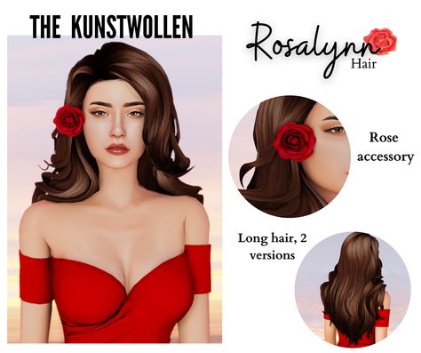 Rosalynn hair | The Kunstwollen on Patreon Sims 4 Low Ponytail Maxis Match, The Kunstwollen, Aesthetic Sims, Sims 4 Cas Mods, The Sims 4 Pc, Pelo Sims, The Sims 4 Download, Sims Four, Sims Hair