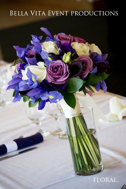 calla lily and iris wedding | Purple-Indigo-Lavender-Ivory-Iris-Rose-Calla Lily-Bridal Bouquet-Bella ... Bridal Bouquet Purple, Iris Wedding, Calla Lily Bridal Bouquet, Calla Lily Bridal, Bouquet Purple, Purple Bridal Bouquet, Sonoma Wine Country, Cat Wedding, Corsage Prom