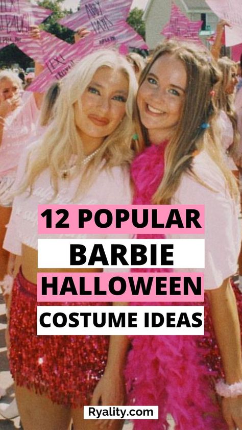 these barbie outfits for halloween are too good Redhead Barbie Costume, Barbie Going Out Outfit, 70s Barbie Costume, Work Out Barbie Costume, Party Barbie Outfit, Easy Barbie Costume, Barbie Halloween Costume Ideas, Barbie Diy Costume, Diy Barbie Costume