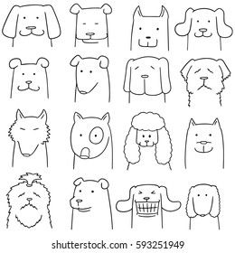 Cat And Dog Drawing, Dog Drawing Simple, Dog Line Drawing, Cute Dog Drawing, Dog Outline, Dog Faces, Arte Doodle, Dog Line, Animal Doodles