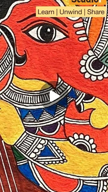 StudioP - art | design | education on Instagram: "Handpainted Ganesha folkart style
New painting alert

Hit a 👍🏻 if you like it!
Follow for more

*************************************

#madhubani #doodle #howtodraw #floral #arttutorial #ganeshchaturthi #ganesha #ganpati #ganpatibappamorya #lineart #arttherapy #stepbystep #arttutorial #satisfyingreels #musicart #ganeshpainting" Madhubani Ganesha Painting, Madhubani Ganesha, Ganpati Painting, Painting Cute, Ganesha Painting, New Painting, Ganesh Chaturthi, Art Therapy, Design Education