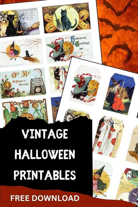 Free Vintage Halloween Printables — The Art Scavenger Vintage Halloween Images Free Printable, Free Halloween Printables Vintage, Vintage Halloween Printables, Free Halloween Printables, Diy Halloween Crafts, Oregon Hotels, Vintage Halloween Images, Halloween Post, Free Collage