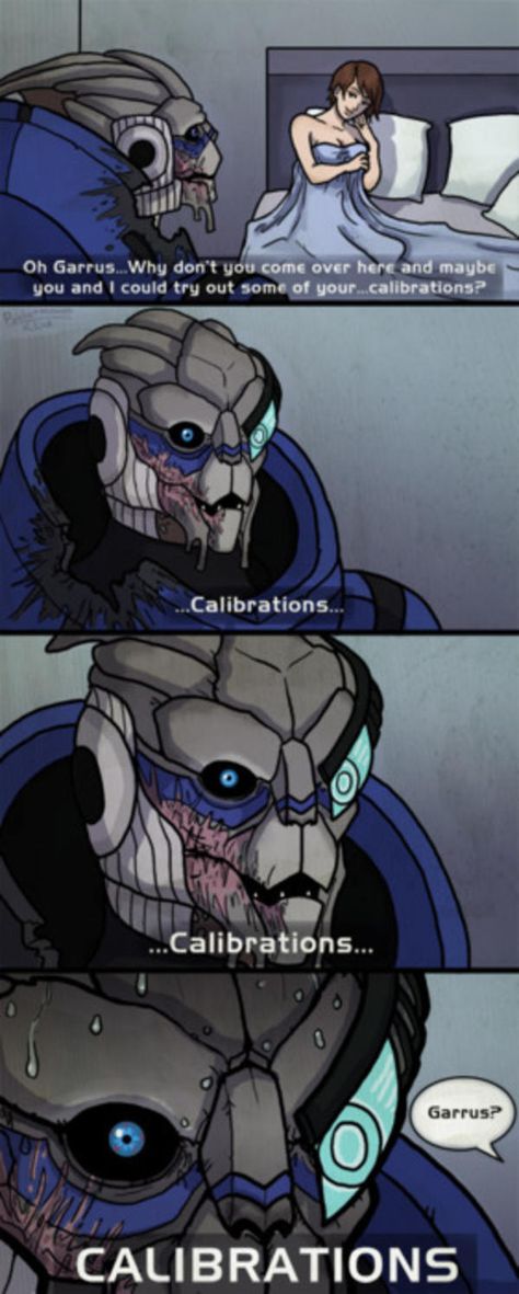 Garrus and Calibrations | I'm in the Middle of Some Calibrations | Know Your Meme Tali Mass Effect, Mass Effect Tali, Mass Effect Garrus, Mass Effect Funny, Mass Effect 1, Mass Effect Universe, Mass Effect Art, Mass Effect 3, Commander Shepard