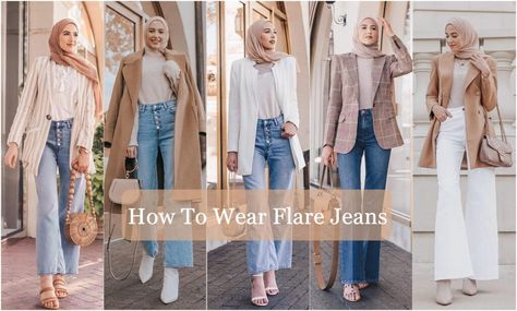 Outfit Jeans Hijab, Leena Asad, Jeans Hijab, Outfit Muslim, Flare Jeans Outfit, Wide Leg Pants Outfit, Hijabi Outfit, Leg Pants Outfit, Fashion Muslim