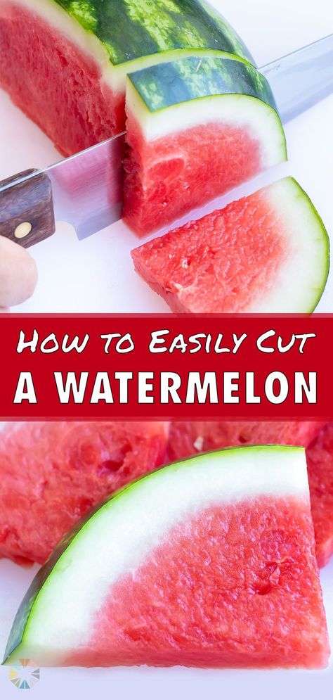 Learn How to Cut a Watermelon into wedges, sticks, or cubes using one of these two easy methods!   A few tips and tricks will also show you how to pick the best watermelon and store it for later for a quick snack or to be used in your favorite summer recipes. Picking Watermelon, Pickled Watermelon Rind Recipe, Good Watermelon, Watermelon Wedges, Watermelon Sticks, Cut A Watermelon, Ripe Watermelon, Best Watermelon, Healthy Picnic