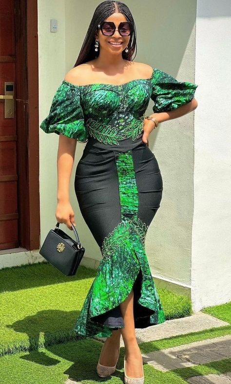 Wedding Guest Outfit African, African Wedding Guest Outfit, Simple Ankara Styles, Ankara Dress Designs, Ankara Long Gown Styles, Ankara Dress Styles, African Print Dress Ankara, Ankara Gown, African Wear Dresses