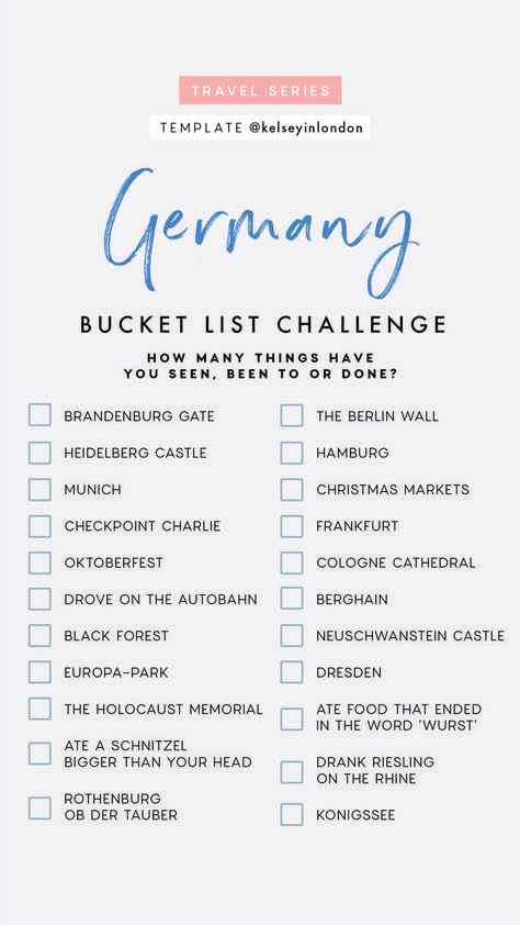 Germany Bucket List, Europa Park, List Challenges, Voyage Europe, Travel Checklist, Destination Voyage, Summer Bucket Lists, Travel List, Future Travel