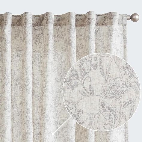 Amazon.com: jinchan Floral Curtains Linen Curtains for Living Room Green French Country Farmhouse Curtains 63 Inches Long Light Filtering Kitchen Window Back Tab Semi Sheer Curtains 2 Panels Green on Beige : Home & Kitchen Semi Sheer Curtains, Curtains Linen, Linen Curtain Panels, Country Curtains, Farmhouse Curtains, Vintage Curtains, Grey Panels, Curtains For Living Room, Curtain Texture